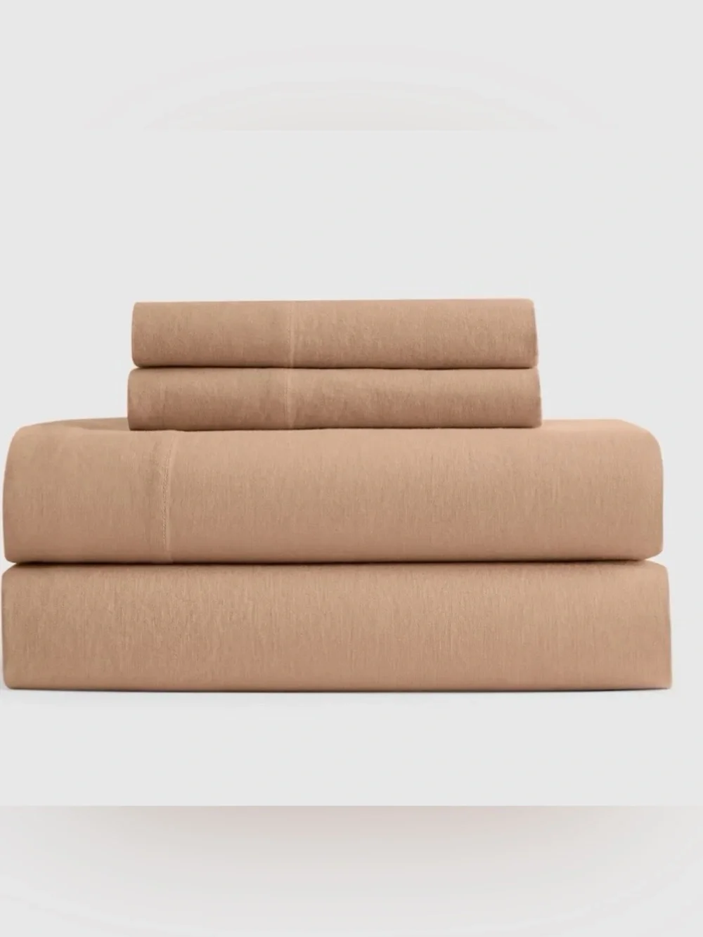 Quince European Linen 4 Piece Sheet Set, King (Latte)